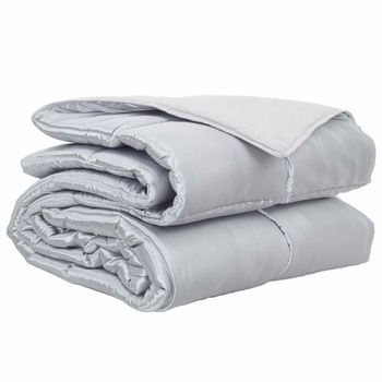 Edredón | Duvet De Todo El Año Plateado 200 X 220 Cm Satén Y Microfibra