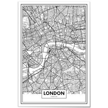 Panorama Cuadro Metacrilato Enmarcado Mapa De Ciudad Londres 50x70 Cm