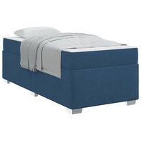 estructura de cama azul 90 x 190 cm tela
