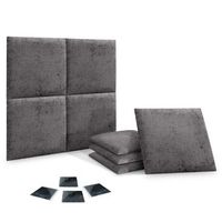 dhome juego de 8 paneles tapizados de lana ecologica pack autoadhesivos para pared acusticos absorbentes proteccion gris oscuro 60x60cm x8