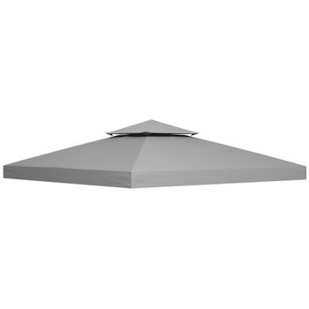 Outsunny Techo Reemplazo para Carpa 3x3 m Pabellón de Poliéster para Jardín Terraza Aire Libre Exterior - Gris Claro   Aosom España