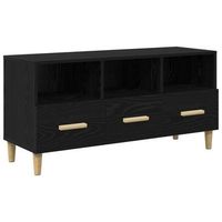 mueble de tv  mueble de salon  gabinete de tv roble negro 102 x 36 x 50 cm madera de ingenieria