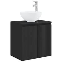vanidad con lavabo de pared negro 495 x 41 x 645 cm vidaxl