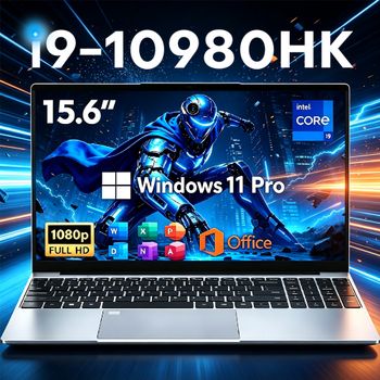 15.6'' Intel Core I9 10980HK Gaming Laptop Windows 11 16GB RAM 1TB 2TB SSD Fingerprint Unlock Computer Backlight Office Laptop