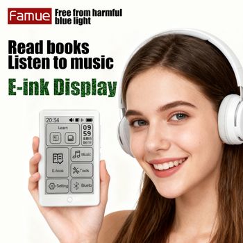 Famue BF07 E-Ink E-Reader E-Book Mini 2,7 pulgadas 32GB reproductor de MP3 portátil grabación de volumen en el aula deportes al aire libre lectura nocturna