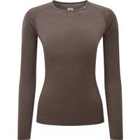 dhb womens merino long sleeve base layer m 200 chocolate brown