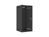 armario lanberg mural rack 10 12u280x310 flat pack negro puerta cristal