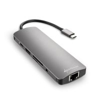 sharkoon adaptador usb-c a hdmiusb 32rj45 gris