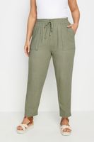 yours pantalones caqui mezcla lino mujer curvy y tallas grandes yours