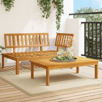 Set De Sofás De Palets De Jardín 2 Uds | Conjunto Mueble Jardin Mesa Y Sillas Madera Maciza De Acacia Cfw6849143