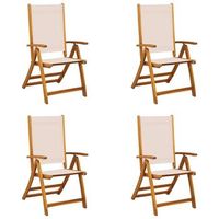 4 uds sillas de jardin  silla de exterior  sillon jardin plegables madera maciza acacia textileno