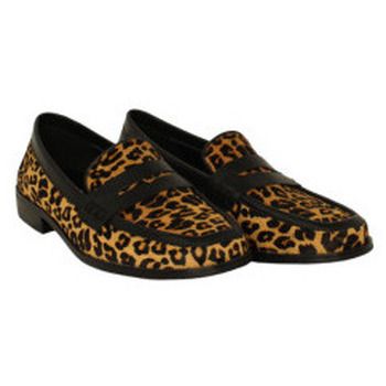 Noholita Deportivas Moda mocasin con corte piel print leo para mujer