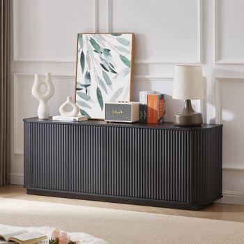 Aparador - Mueble De Tv Y Buffet Para Salón - Mdf - Negro (162.5x38x61cm)