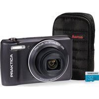 praktica luxmedia z212-le compact camera case  32 gb microsd memory card bundle - graphite graphite