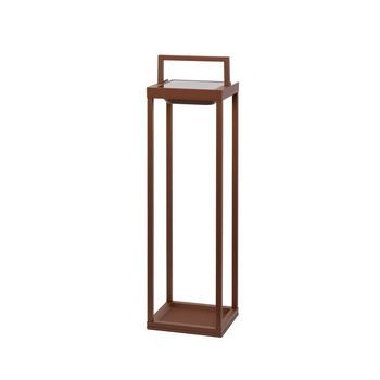 Zafferano - Farol Solar Para El Hogar De 2 Led, 56,4 Cm, Lámpara De Pared Y Mesa De 2 W Con Batería Y Sensor Crepuscular - Corten