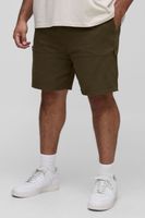 plus elasticated waist relaxed fit carpenter shorts verde