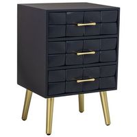 mesita de noche de madera negra 44x35x65h cm