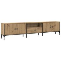 mueble tv  mueble de salon  gabinete de tv cajon madera ingenieria roble artesanal 200x25x44 cm