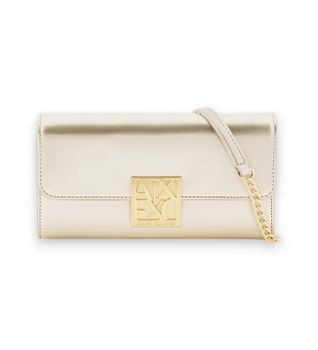 A|X Armani Exchange para mujer. XW000358AF21362U1046 Bolso Wallet dorado (OSFA), Casual, Fiesta, Poliéster