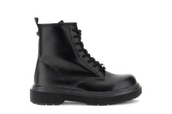 botines de ocho ojales efecto piel envejecida black 38