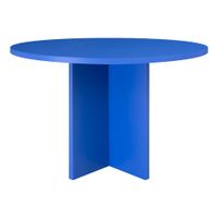 mesa de comedor redonda tablero laminado de 3cm azul prusia 120cm
