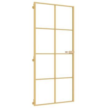 Puerta De Interior Dorada Vidrio Templado Y Aluminio 93x201,5cm Vidaxl