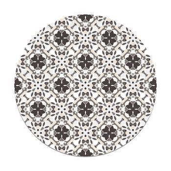 Panorama Alfombra Vinílica Hidráulico Oriental Mosaico Redonda Gris 190x190 Cm
