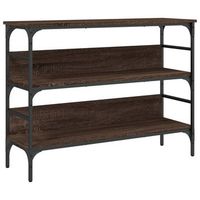 mesa consola madera de ingenieria marron roble 100x32x75 cm vidaxl
