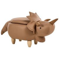 taburete de tela con forma de animal para habitacion infantil marron triceratops