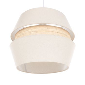 Lámpara Colgante Moderno Iluminación De Techo Pantalla Tejido Rafia Lino 122 Cm Beige Atoyac