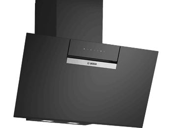 Campana decorativa - Bosch DWK87FN60, 3 velocidades, 431 m³/h, Ultrasilenciosa, inteligente, 79 cm, Negro