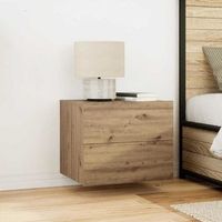 set de 2 armarios de noche - mueble para dormitorio - madera de ingenieria - roble 50x39x41cm