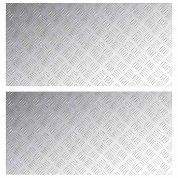 Peldaño Rectangular 2 Piezas Plateado 100 X 50 Cm Aluminio