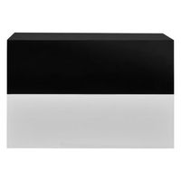 set de 2 mesitas de noche mural oslo con cajon - blanco y negro lacado de alto brillo - 46x30x15cm encasa