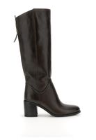 botas de piel con adorno trasero dark brown 37