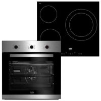 beko bbse12120xd pack horno convencional 72l a inox  placa vitroceramica 3 zonas negra
