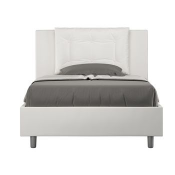 Cama King Size Italiana De Piel Sintética Andry-color Blanco-ropa De Cama 120x190 Cm