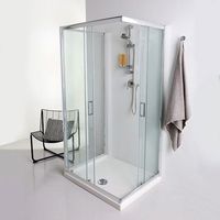 cabina de ducha de 3 lados 80x120x80 cm de vidrio transparente de 6 mm  giada