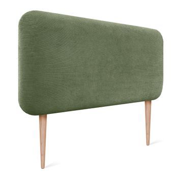 Dhome Cabecero Tapizado En Pana Con Patas Redondeado Para Pared Acústicos Cabeceros Absorbentes Cabezal Cama Dormitorio (verde Selva, 100cm)