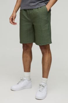 Pantalón Corto Elástico Holgado De Nailon Acolchado, Verde