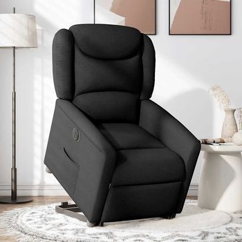 Sillón De Salón | Silla | Silló Eléctrico Reclinable Elevable De Tela Negro