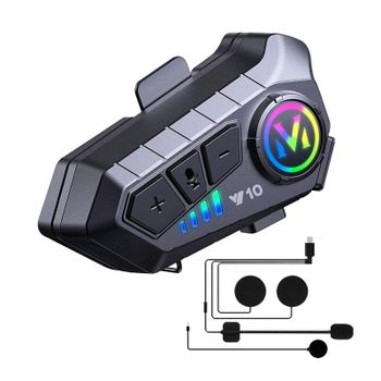 Klack Y10 Auricular Intercomunicador para Moto Bluetooth, Resistencia IPX6 y Sonido Hi-Fi (1 Unidad)
