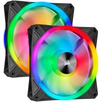 corsair icue ql140 rgb pwm dual fan con lighting node core negro 140mm