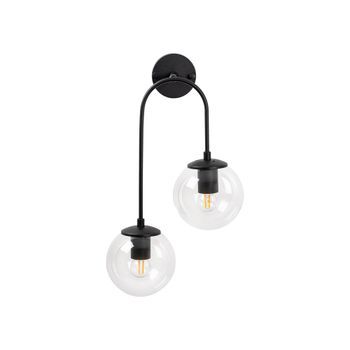 Lámpara De Pared Jewel-10570 Negro Metal Vidrio 30x24x55 Cm