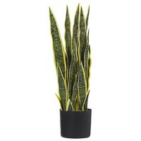 planta artificial en maceta de material sintetico verde negro 63 cm accesorio interior snake plant