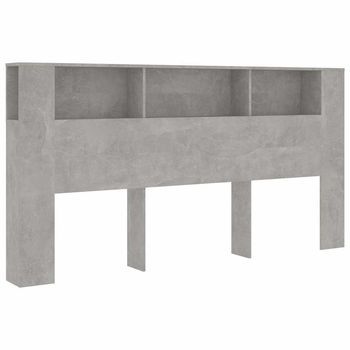 Cabecero Cama - Mueble Cabecero Gris Hormigón 200x18,5x104,5 Cm Mc4426