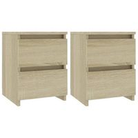 pack 2 uds mesitas de noche mesilla aglomerado color roble sonoma 30x30x40 cm