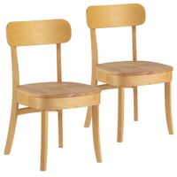 pack 2 sillas color roble madera maciza