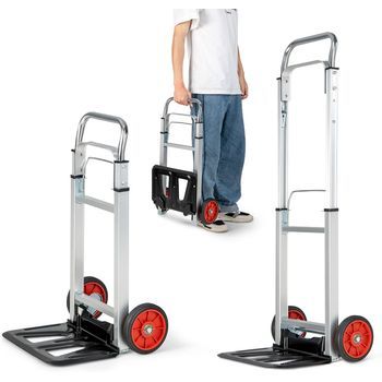 Carretilla Plegable De Mano, Carro De Aluminio Costway 40 X 40 X 68 Cm