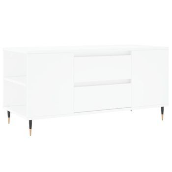 Mesa De Centro，mesa Auxiliar，mesa De Café Madera De Ingeniería Blanco 102x44,5x50 Cm